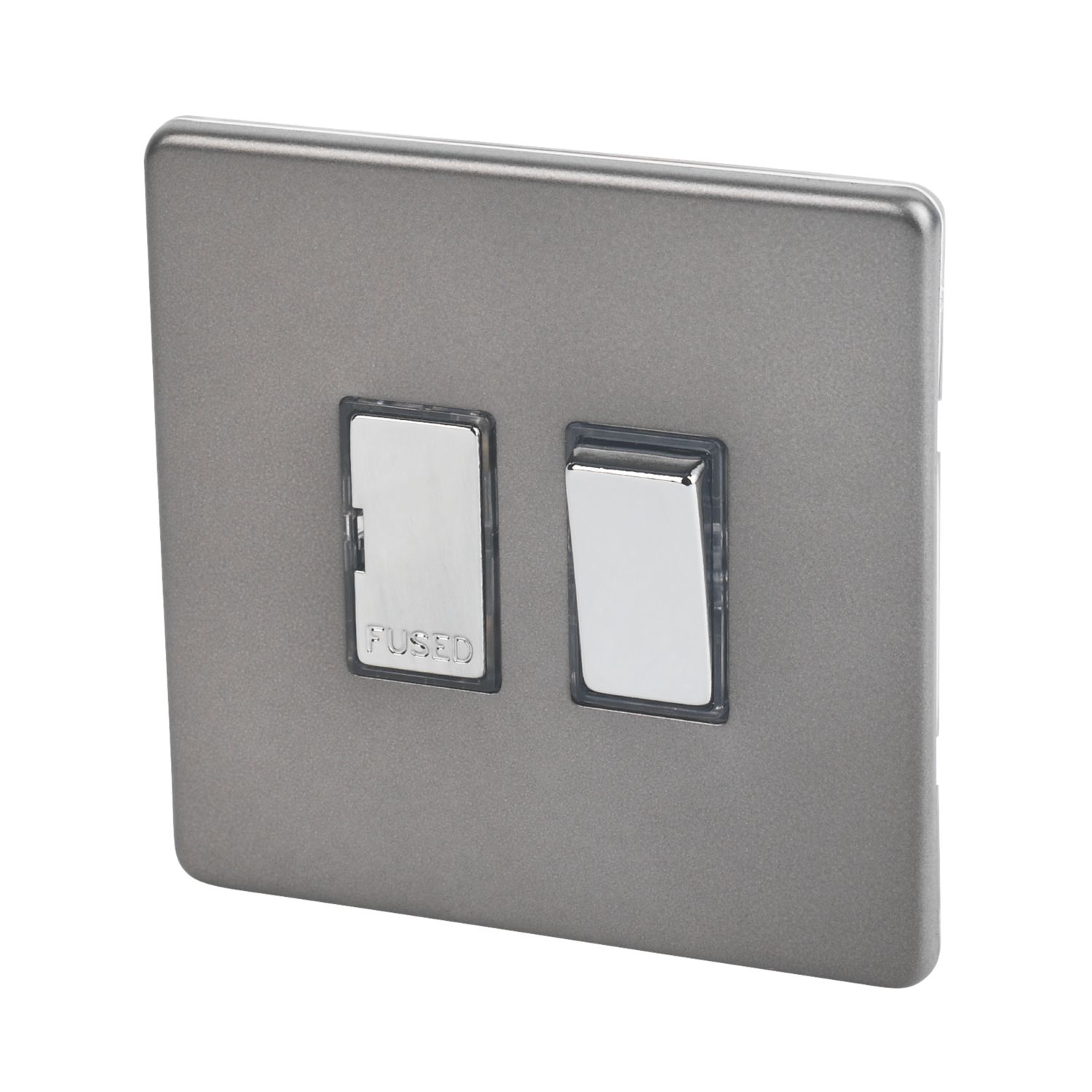 Varilight 13AX Switched Fused Spur Slate Grey with Black Inserts (59794)