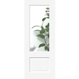 Green & Taylor  2-Clear Light Satin Painted White Wooden 2-Panel Internal Door 1981mm x 762mm