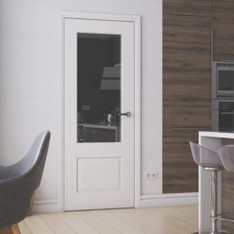 Green & Taylor  2-Clear Light Satin Painted White Wooden 2-Panel Internal Door 1981mm x 762mm