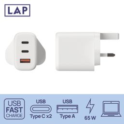 LAP 3-Outlet Type A & C Plug-In USB Adaptor Plug 3.25A