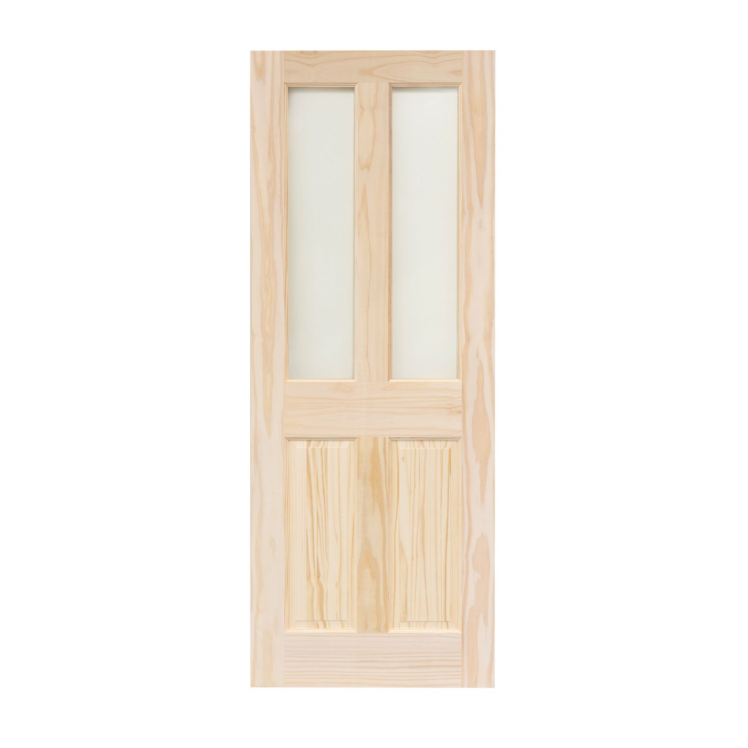 Victorian 2-Clear Light Unfinished Pine Wooden 2-Panel Internal Door 2032mm x 813mm (597FA)