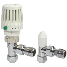 Honeywell  10mm x 1/2" White Angled & L/S  Thermostatic Radiator