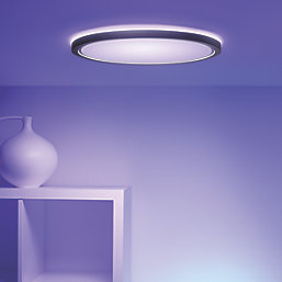WiZ SuperSlim RGB & White LED Smart Ceiling Light Black 22W 2450lm