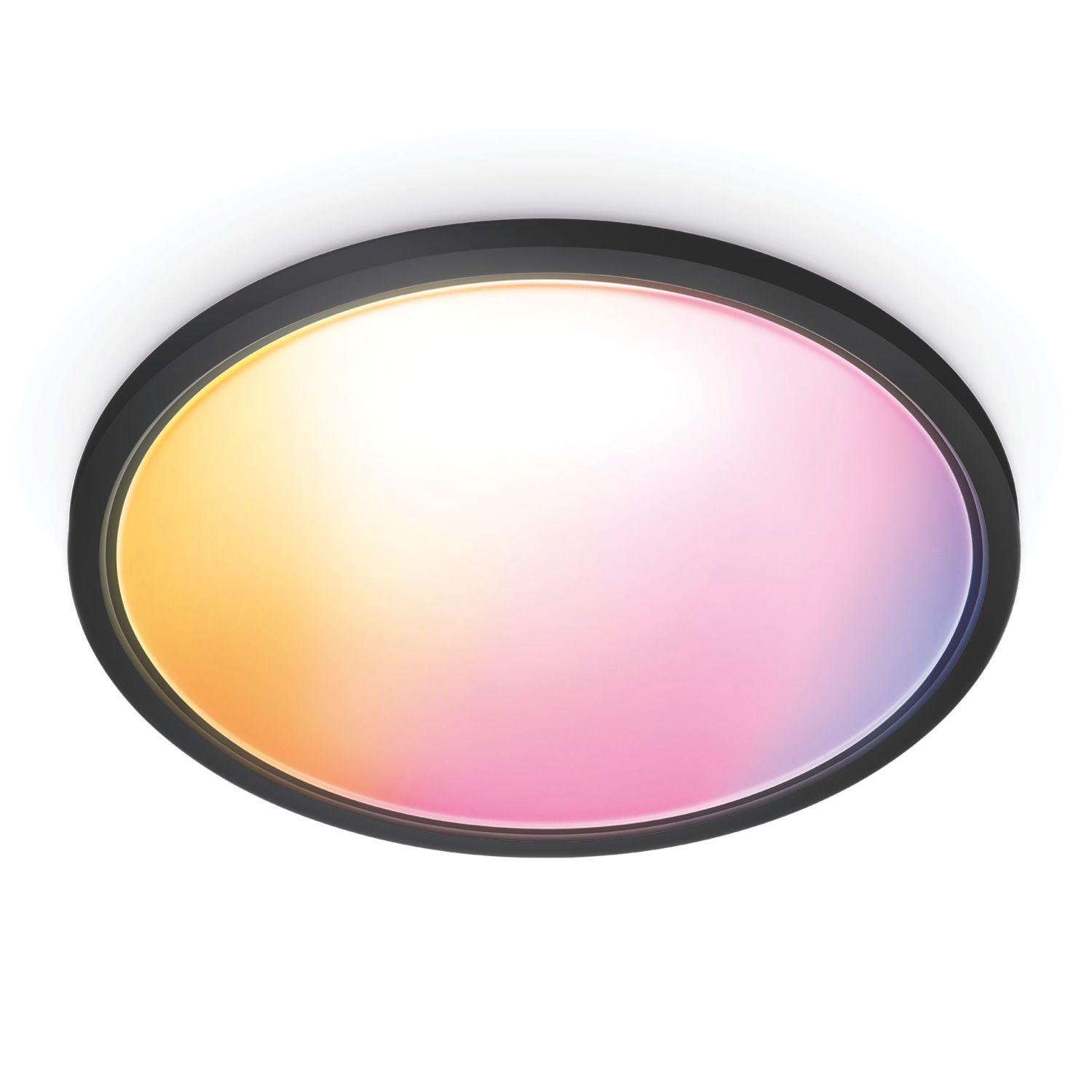 WiZ SuperSlim RGB & White LED Smart Ceiling Light Black 22W 2450lm (597JA)