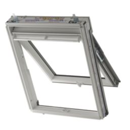 Keylite  Manual Top-Hung Grey & White Timber Double-Glazed Roof Window Clear 780mm x 980mm