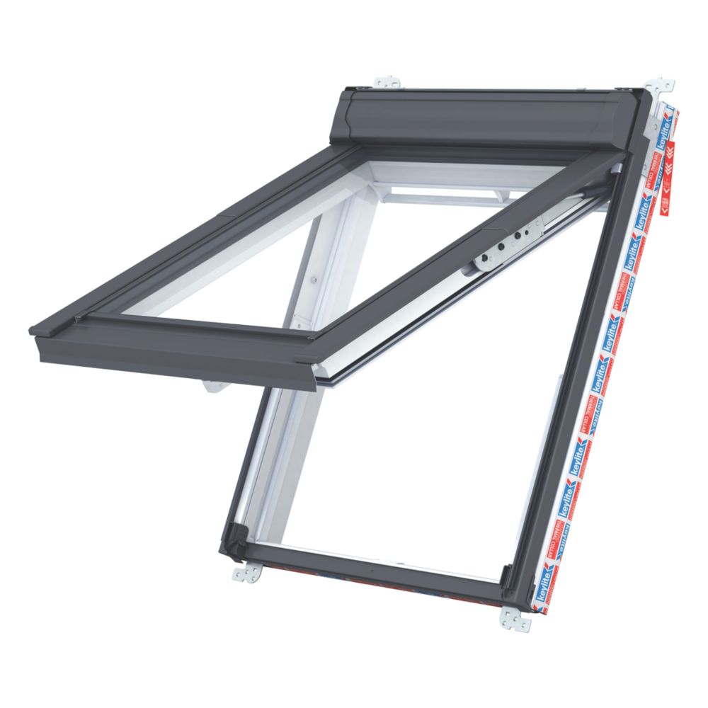 Keylite  Manual Top-Hung Grey & White Timber Roof Window Clear 780mm x 980mm