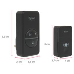 Byron DBY-22354BS Plug-In Wireless Door Chime Pack Black