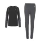 Dare 2B Exchange IV Womens Base Layer T-Shirt & Bottoms Black & Ebony Size 18