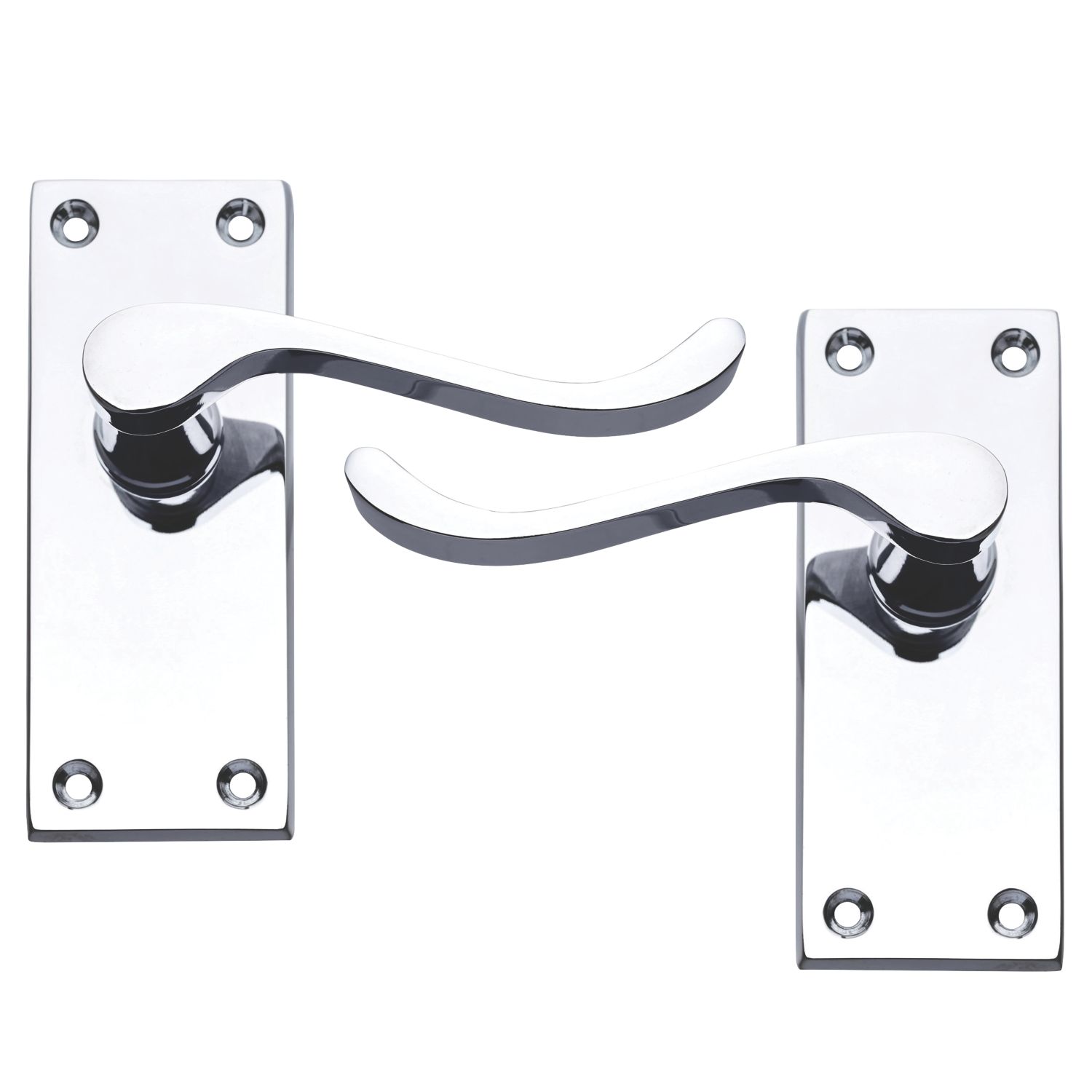 Smith & Locke Fire Rated Latch Door Handles Pair Polished Chrome 5 Pack (597PG)