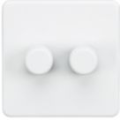 Knightsbridge  2-Gang 2-Way LED Intelligent Dimmer Switch  Matt White
