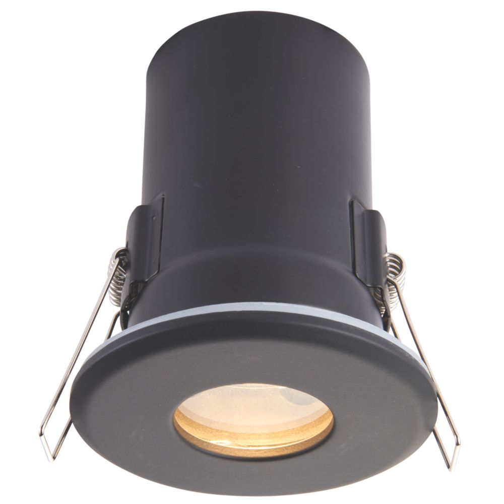 Saxby Major GU10 Fixed Fire Rated Recessed Downlight Black Screwfix