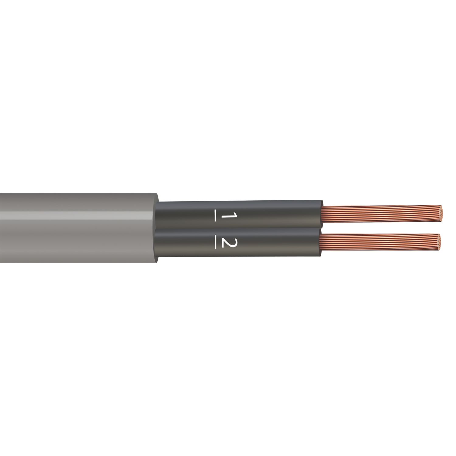 Time 2-Core YY Grey 1mm² Unscreened Control Cable 100m Drum (597RF)