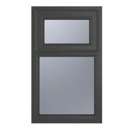 Crystal  Top Opening Obscure Double-Glazed Casement Anthracite on White uPVC Window  610mm x 820mm