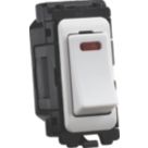 Knightsbridge Curved Edge 20AX Grid DP Control Switch White with Neon