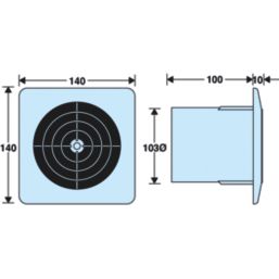 Manrose LP100STW 100mm (4") Axial Bathroom Extractor Fan with Timer White 240V