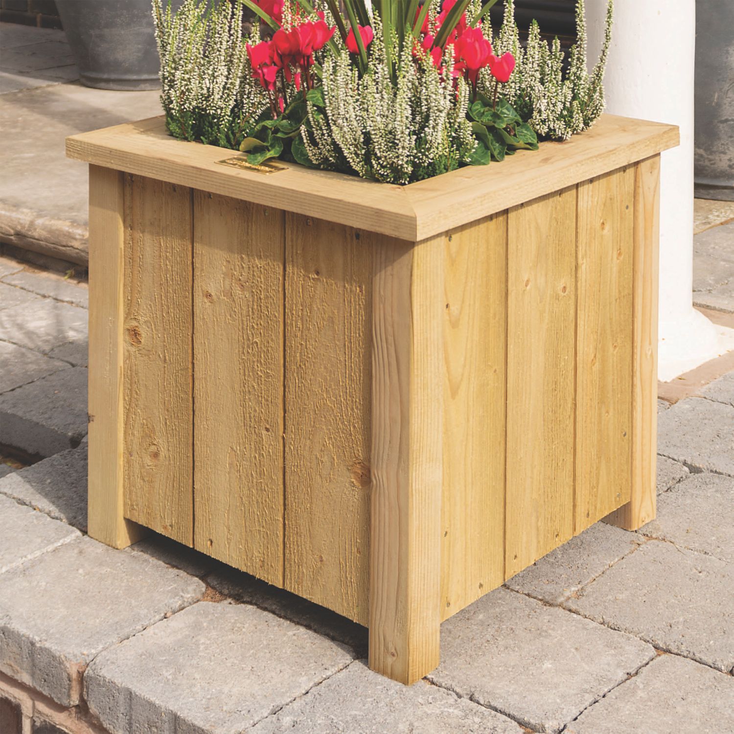 Rowlinson Heritage Square Planter Natural 43cm x 43cm x 42cm 2 Pack (598CL)