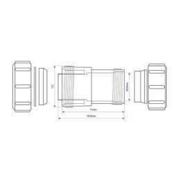 McAlpine S28L-ISO Compression Connection Straight Connector  White 32mm x 32mm