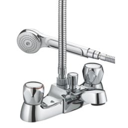 Bristan Club Chrome 71mm Deck Mounted Dual Control Manual Shower Mixer Tap
