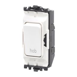 MK Grid Plus 20A Grid DP Hob Switch White  with Colour-Matched Inserts