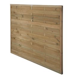 Forest Europa Single-Slatted  Fence Panels Natural Timber 6' x 5' Pack of 5