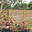 Forest Europa Single-Slatted  Garden Fence Panel Natural Timber 6' x 5' Pack of 5