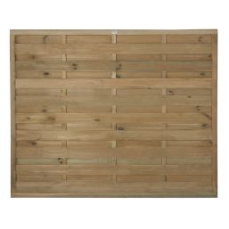 Forest Europa Single-Slatted  Fence Panels Natural Timber 6' x 5' Pack of 5