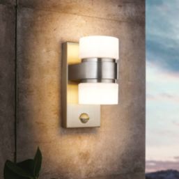 Eglo Atollari Outdoor LED Up/Down Wall Light With PIR Sensor Silver 9W 720lm