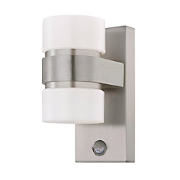 Eglo Atollari Outdoor LED Up/Down Wall Light With PIR Sensor Silver 9W 720lm