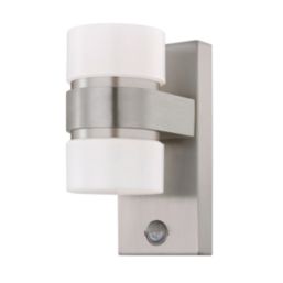 Eglo Atollari Outdoor LED Up/Down Wall Light With PIR Sensor Silver 9W 720lm