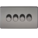 Knightsbridge  4-Gang 2-Way LED Intelligent Dimmer Switch  Black Nickel