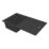 Carysil TD100-MB 1 Bowl Granite Composite Kitchen Sink Midnight Black Reversible 860mm x 500mm
