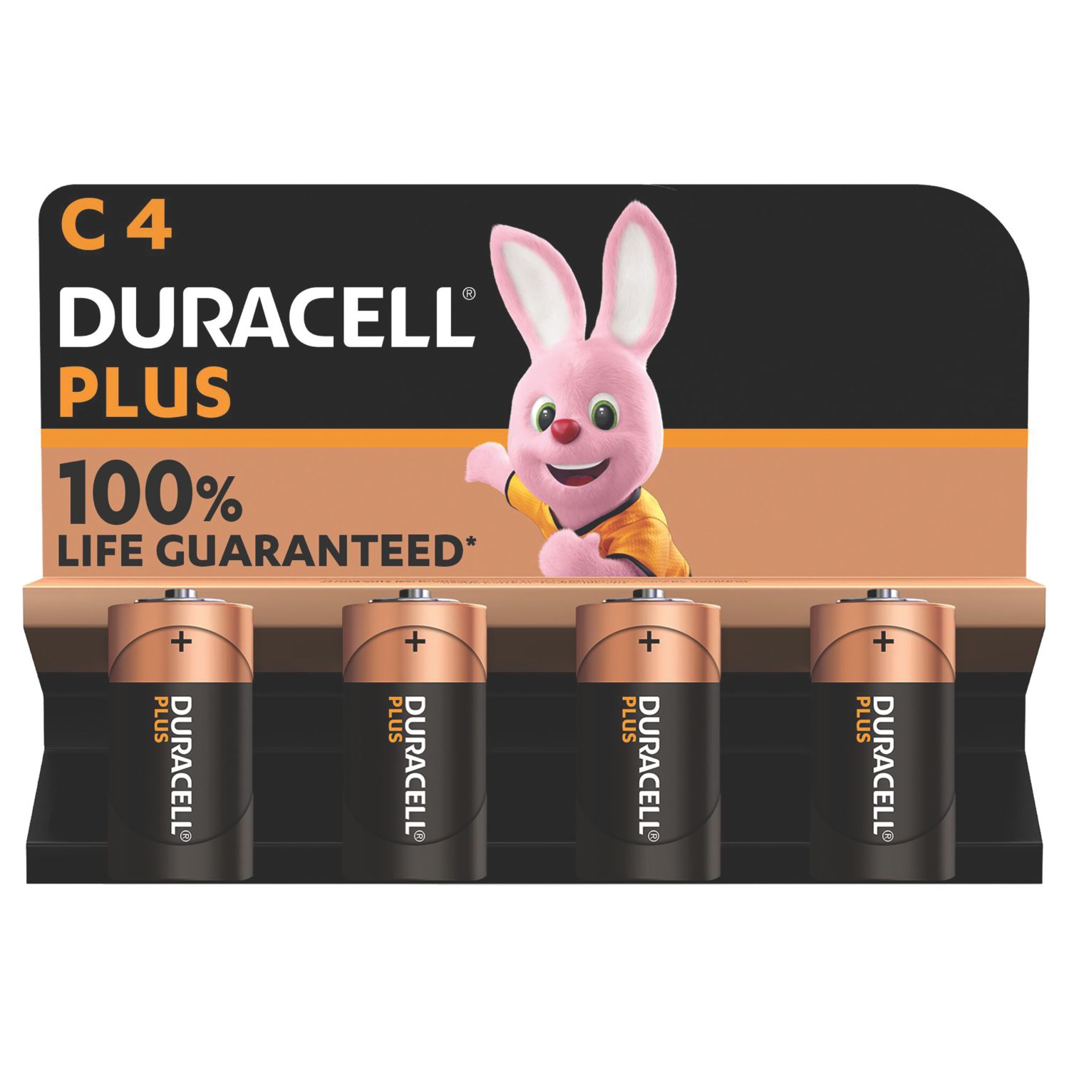 Duracell Plus C 1.5V Alkaline Batteries 4 Pack (598RP)