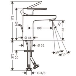 Hansgrohe Vernis Blend 100 Chrome 143mm Cloakroom Lever Mono Basin Mixer Tap
