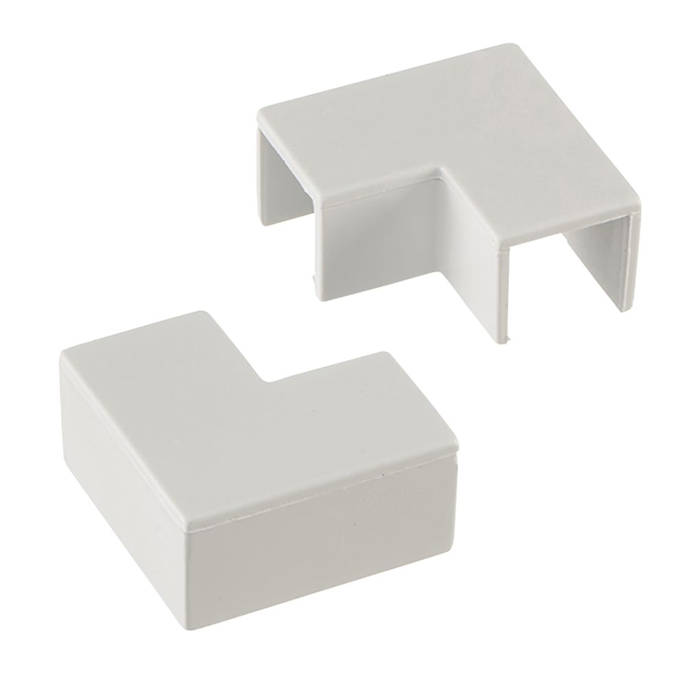 Deta TTE Flat Trunking Angles 16mm x 16mm 2 Pack Screwfix