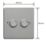 Varilight V-Pro 2-Gang 2-Way LED Dimmer Switch  Brushed Steel with Colour-Matched Inserts