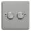 Varilight V-Pro 2-Gang 2-Way LED Dimmer Switch  Brushed Steel with Colour-Matched Inserts