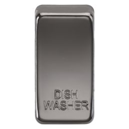 Knightsbridge 'DISHWASHER' Switch Cover Black Nickel