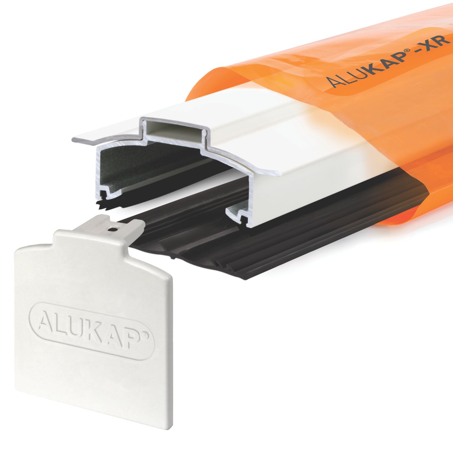 ALUKAP-XR White Glazing Hip Bar with Gasket 3000mm x 80mm (599FH)
