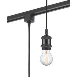 Knightsbridge Vintage 1-Circuit Pendant for Track Lighting Black