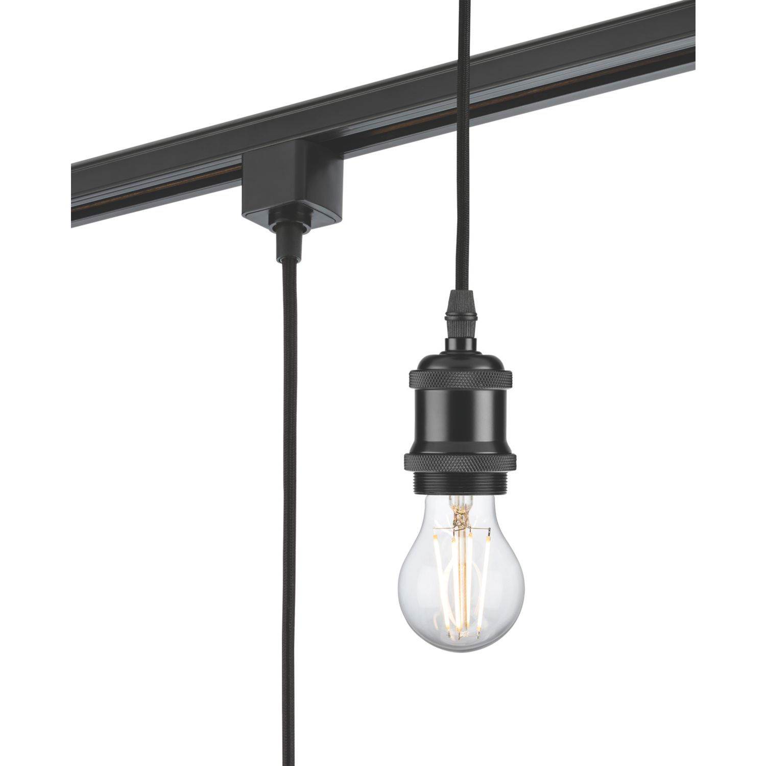 Knightsbridge Vintage 1-Circuit Pendant for Track Lighting Black (599GA)