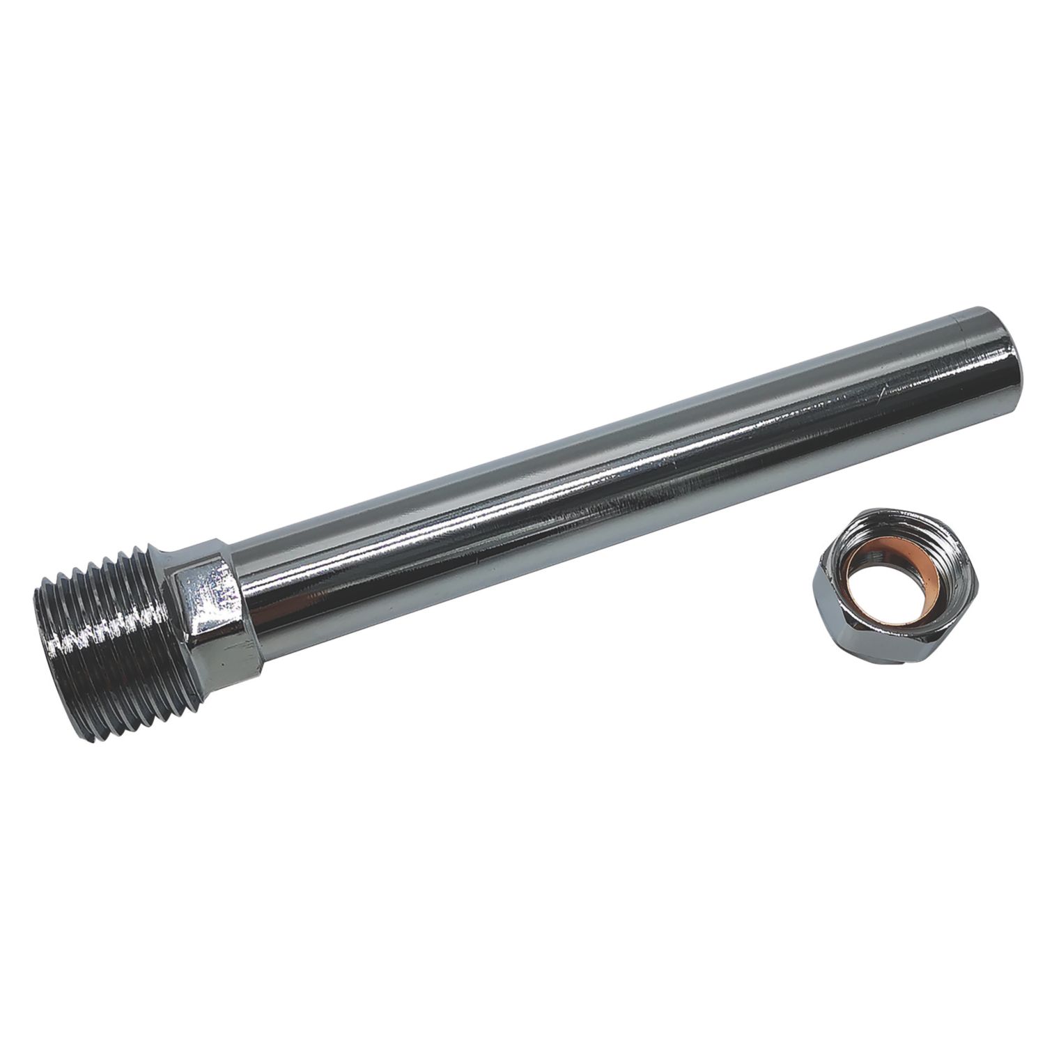 Tesla 1/2" BSP Male Taper x 15mm Compression 100mm Chrome Radiator Valve Extender (599HF)