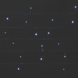 120  Battery LED Indoor & Outdoor Ice White String Christmas Lights with Green Cable