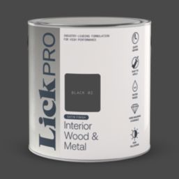 LickPro 2.5Ltr Black 02 Satin Water-Based Trim Paint