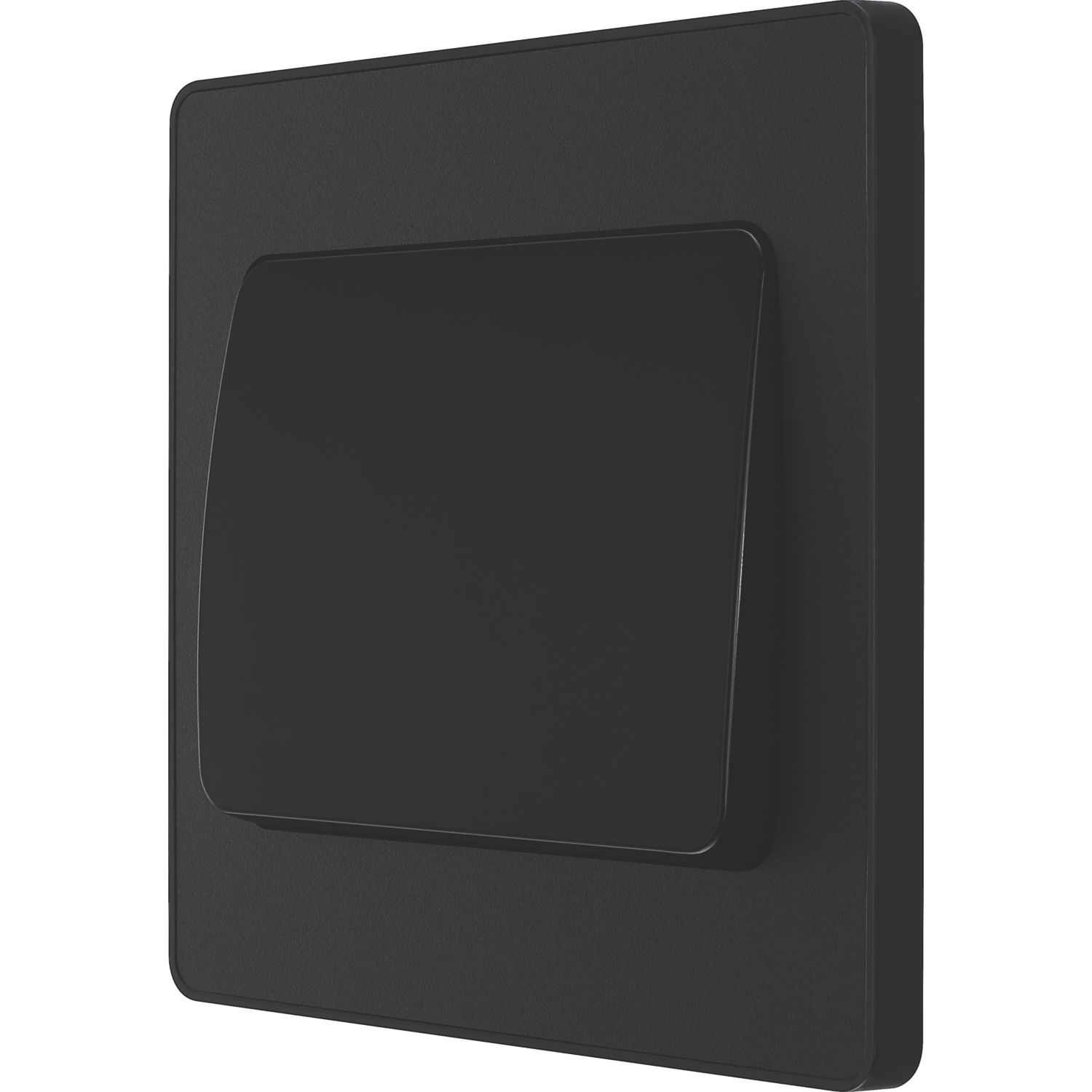 British General Evolve 20A 16AX 1-Gang 2-Way Wide Rocker Light Switch Matt Black with Black Inserts (599PY)