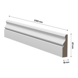 Essentials Primed MDF Ogee Architrave 2100mm x 69mm x 18mm 5 Pack
