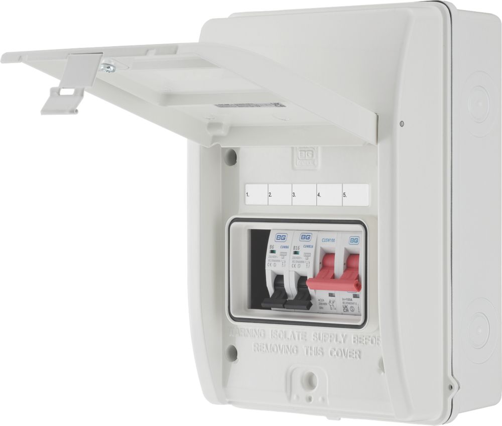 British General Fortress 5-Module 3-Way Part-Populated High Integrity Garage Consumer Unit - 10