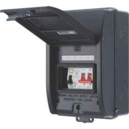 British General  IP65 Weatherproof Outdoor 5-Module 5-Way Part-Populated High Integrity EV Charger Consumer Unit with SPD