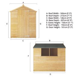 Mercia Value 5' x 7' (Nominal) Apex Overlap Timber Shed