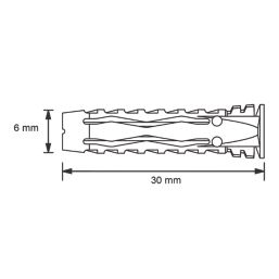 Easyfix  Wall Plugs 6mm x 30mm 100 Pack