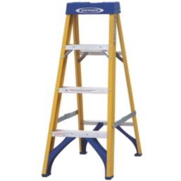 Werner  Fibreglass 4-Tread Swingback Stepladder 1.12m